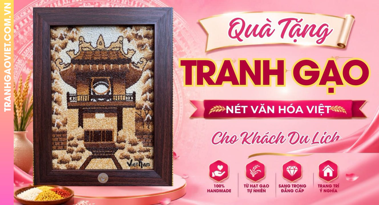 Quà Tặng Tranh Gạo Đậm Nét Văn Hóa Việt Cho Khách Du Lịch