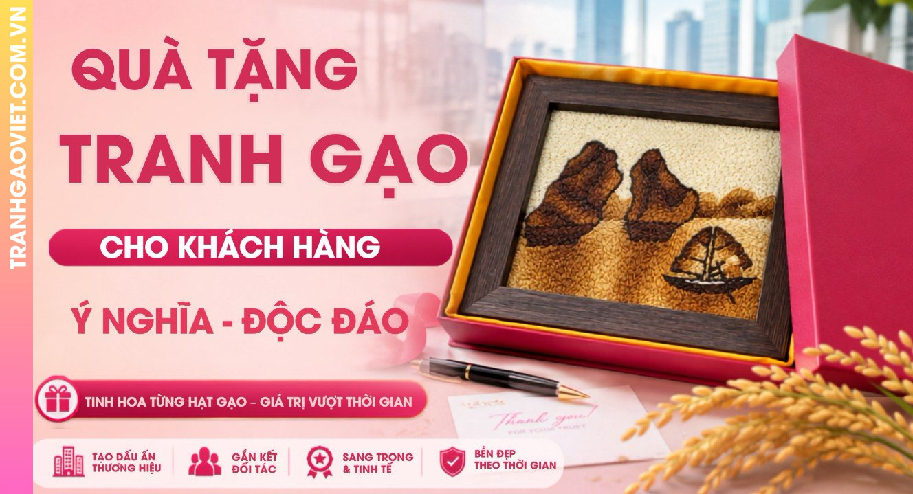 Quà Tặng Tranh Gạo Màu Nghệ Thuật Cho Khách Hàng