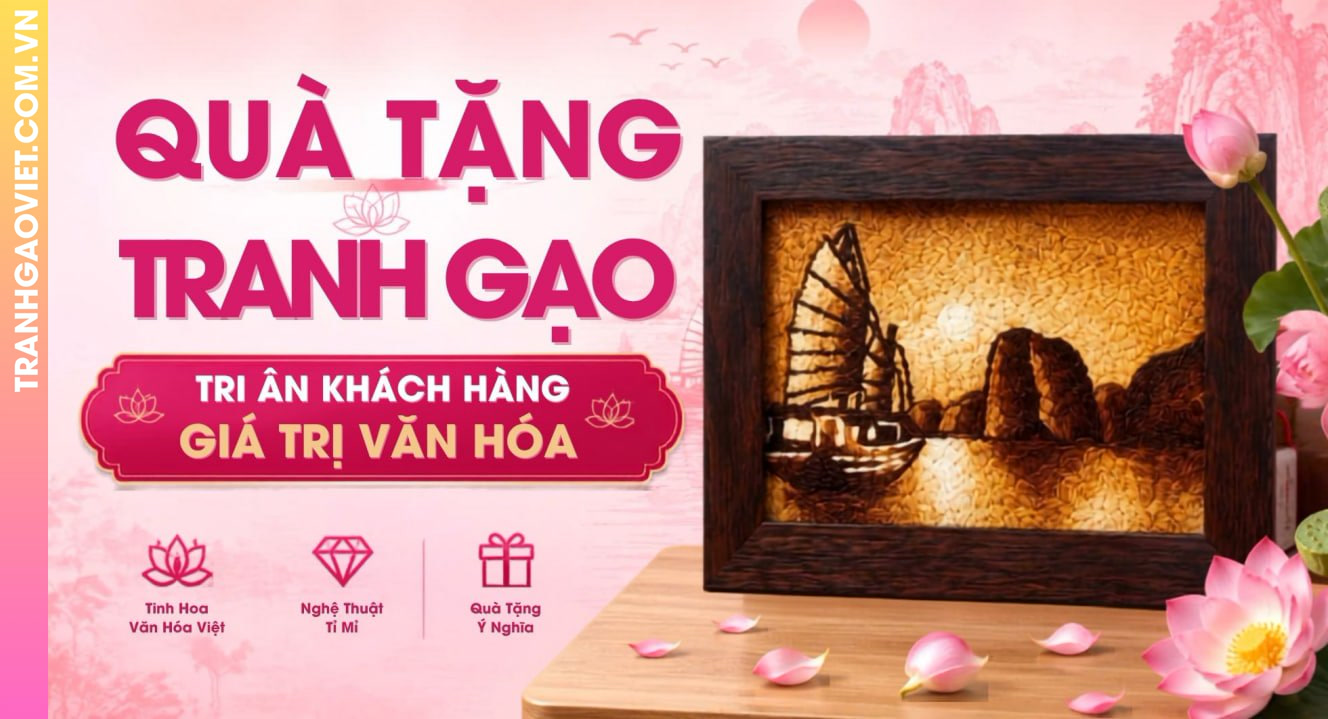 Quà Tặng Tranh Gạo Tri Ân Khách Hàng Mang Giá Trị Văn Hóa Việt Độc Đáo