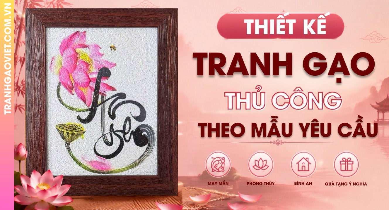 Thiết Kế Tranh Gạo Màu Thủ Công Theo Mẫu Yêu Cầu