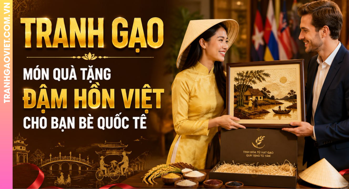 Tranh Gạo – Món Quà Tặng Đậm Hồn Việt Cho Bạn Bè Quốc Tế