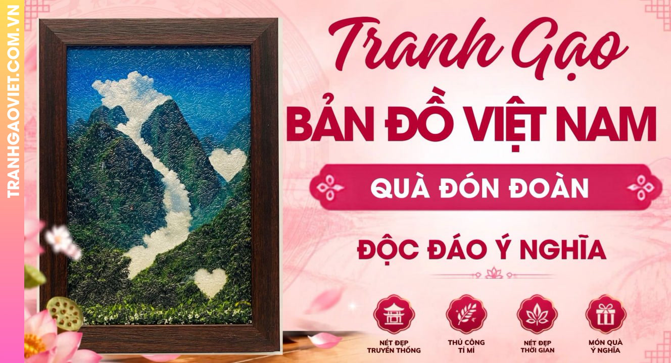 Tranh Gạo Bản Đồ Việt Nam Món Quà Đón Đoàn Khách Quốc Tế