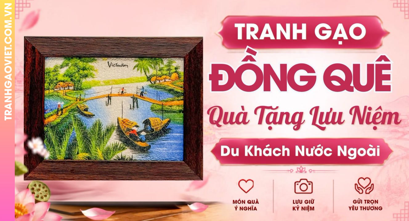 Tranh Gạo Đồng Quê Làm Quà Lưu Niệm Cho Du Khách Nước Ngoài