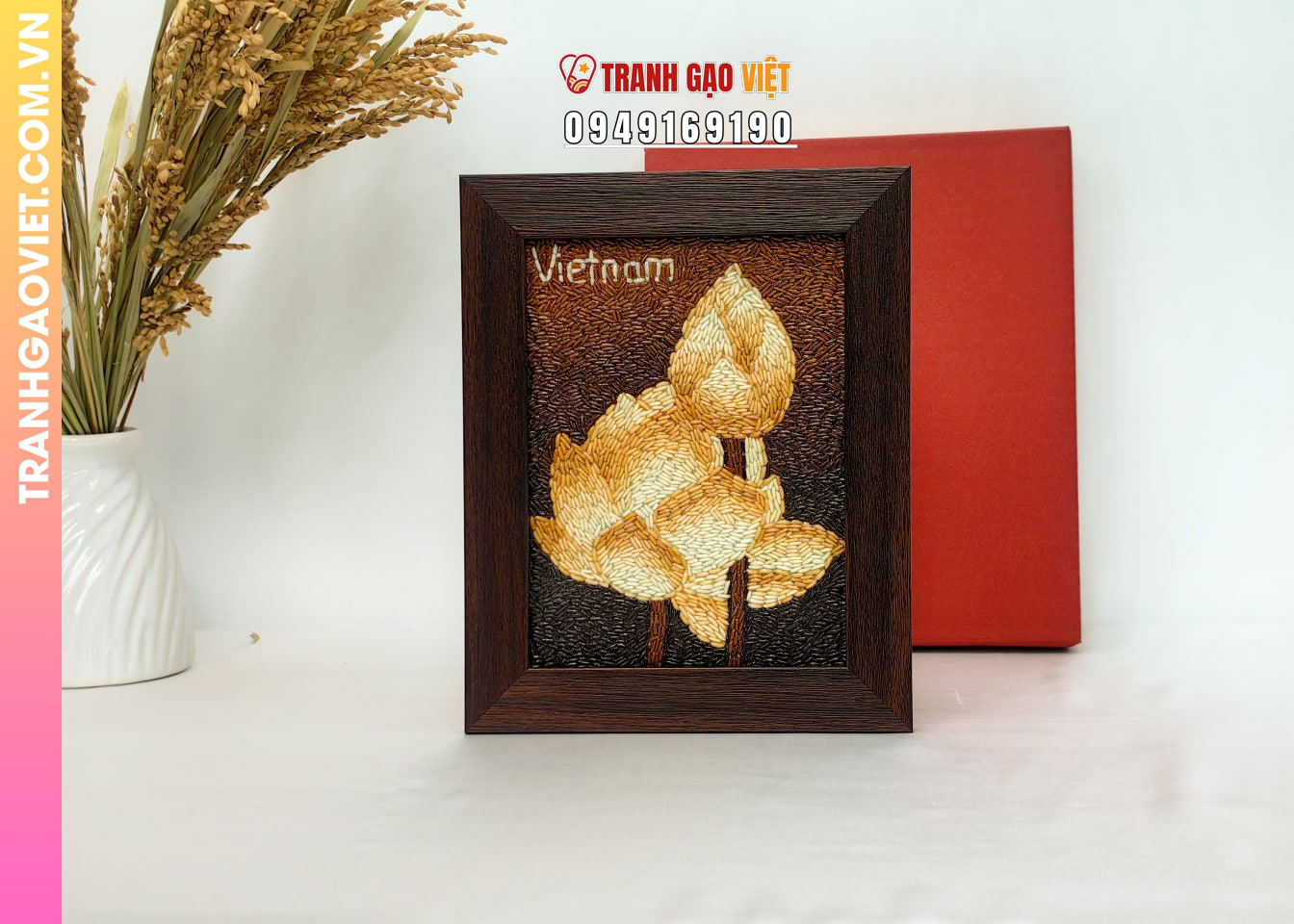 Tranh Gạo Hoa Sen Làm Quà Hội Nghị là gì