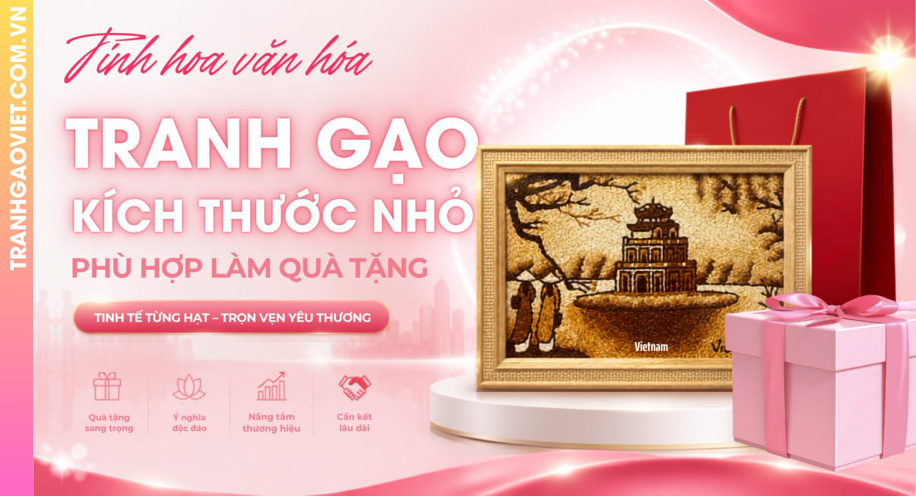 Tranh Gạo Kích Thước Nhỏ Phù Hợp Làm Quà Tặng