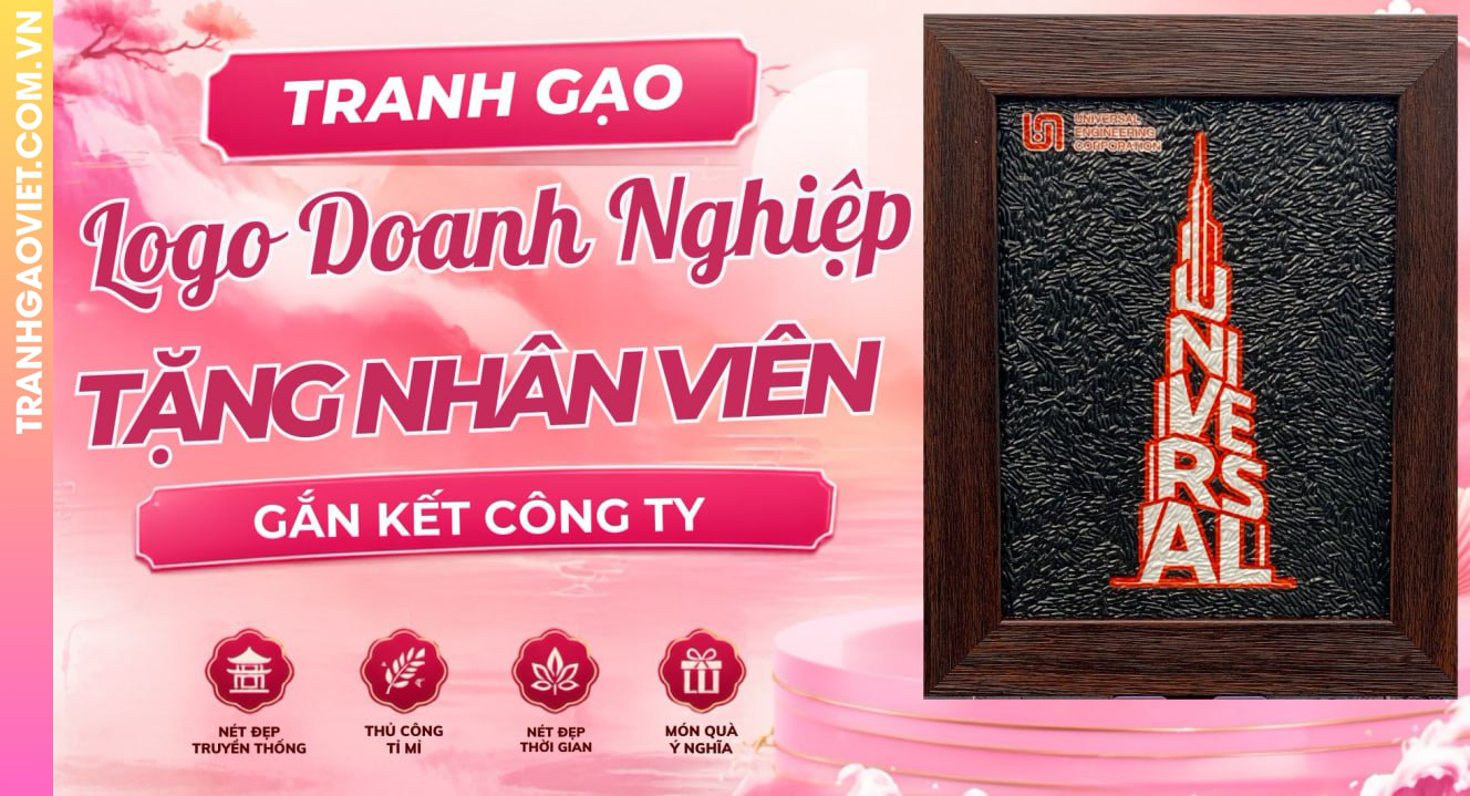 Tranh Gạo Logo Doanh Nghiệp Phù Hợp Làm Quà Tặng Nhân Viên
