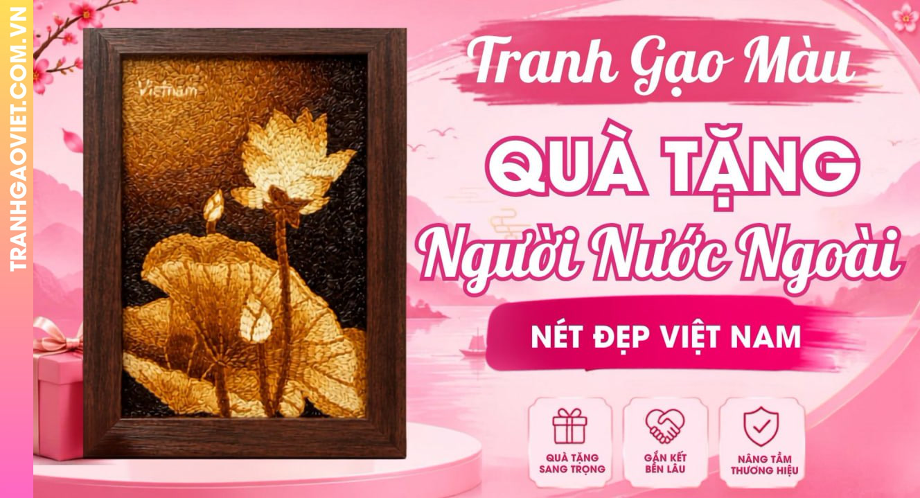 Tranh Gạo Màu Tặng Người Nước Ngoài Lưu Giữ Nét Đẹp Việt Nam