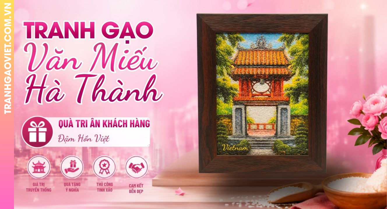 Tranh Gạo Miếu Văn Các Làm Quà Tri Ân Khách Hàng