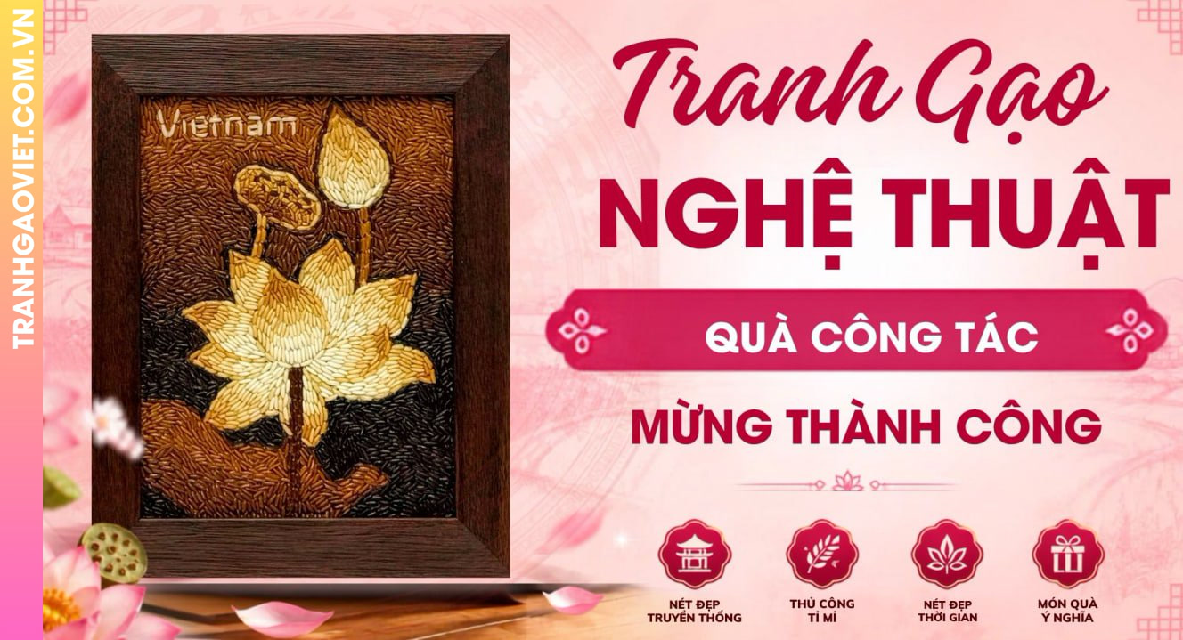 Tranh Gạo Nghệ Thuật Quà Tặng Chúc Mừng Chuyến Công Tác Thành Công