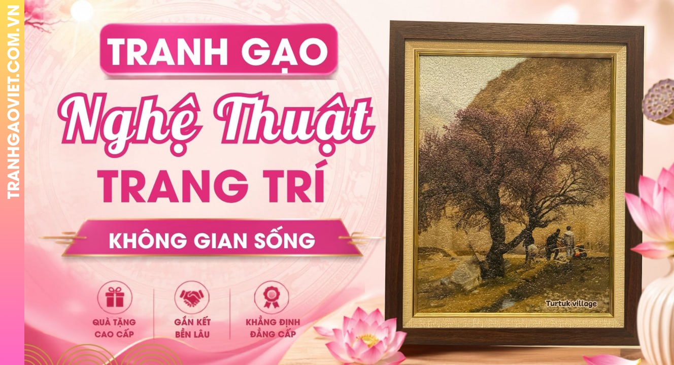 Tranh Gạo Nghệ Thuật Trang Trí Không Gian Sống Thêm Ấn Tượng