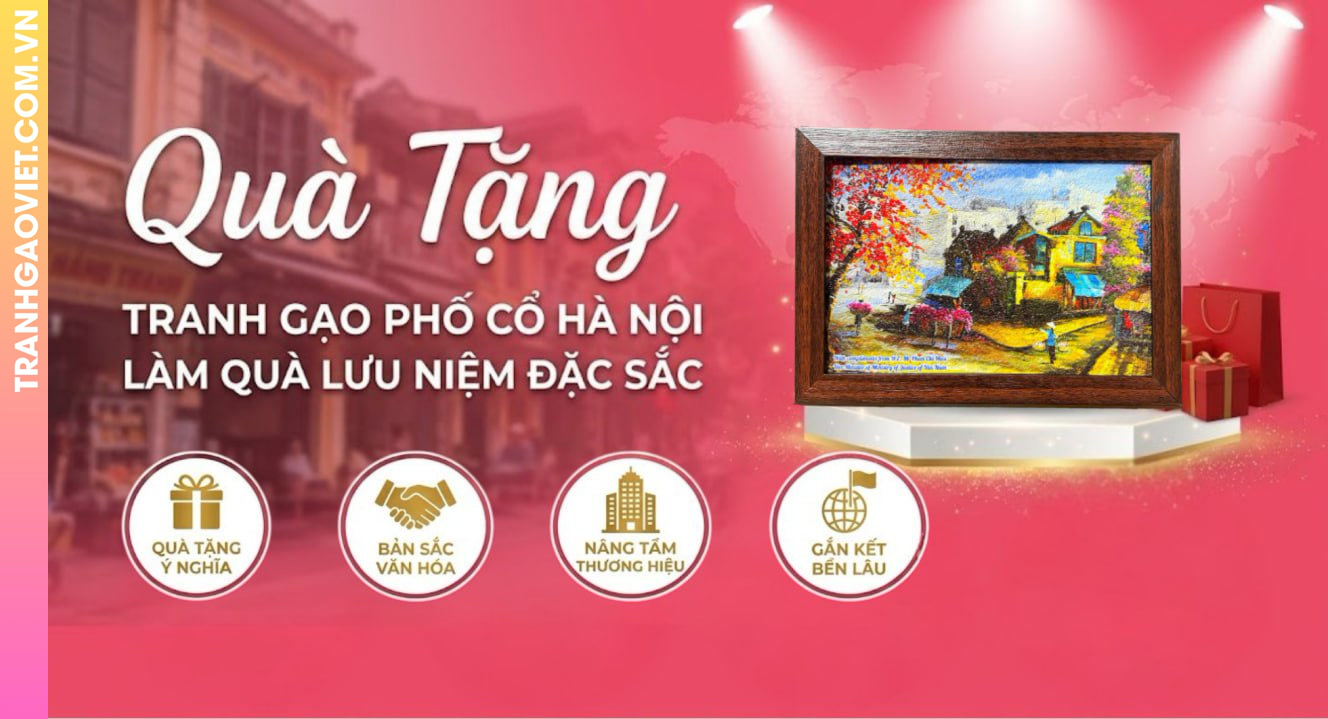 Tranh Gạo Phố Cổ Hà Nội Làm Quà Lưu Niệm Đặc Sắc