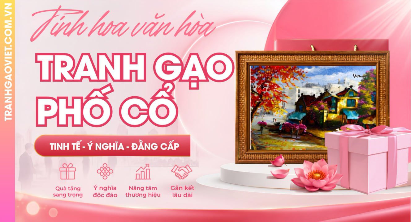 Tranh Gạo Phố Cổ Hà Nội Làm Quà Lưu Niệm Đặc Sắc