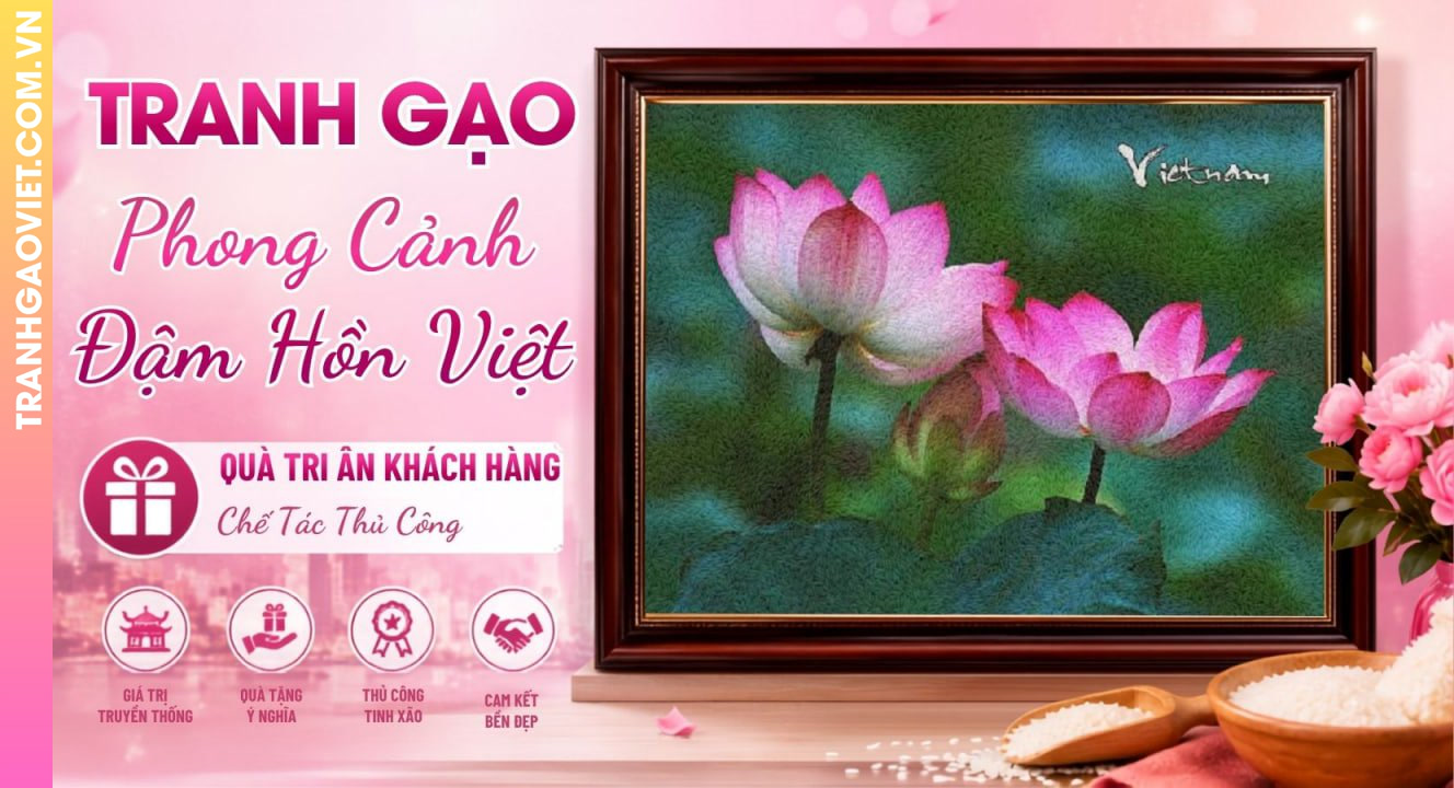 Tranh Gạo Phong Cảnh - Quà Tri Ân Khách Hàng Đậm Hồn Việt