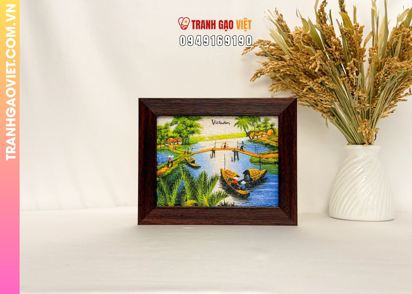 Tranh Gạo Phong Cảnh Đồng Quê Làm Quà Tặng Đối Tác là gì