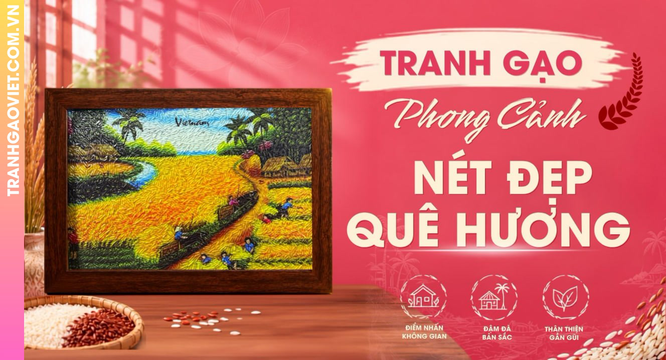 Tranh Gạo Phong Cảnh Quê Hương Gợi Nhớ Nét Đẹp Việt Nam
