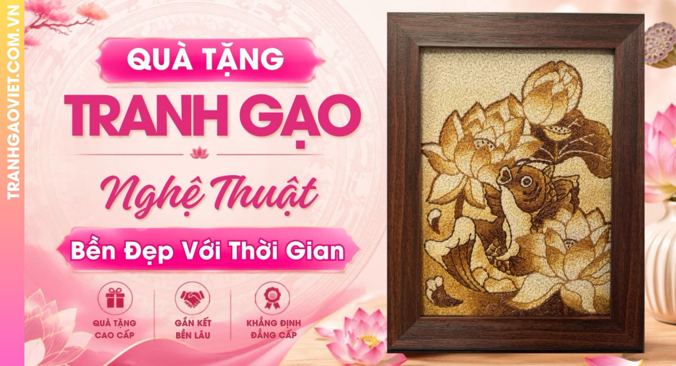 Tranh Gạo Rang Nghệ Thuật Làm Quà Tặng Bền Đẹp Với Thời Gian