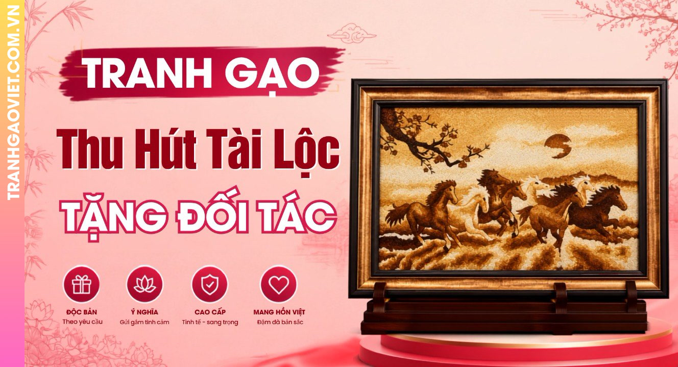 Tranh Gạo Thu Hút Tài Lộc Thích Hợp Tặng Đối Tác