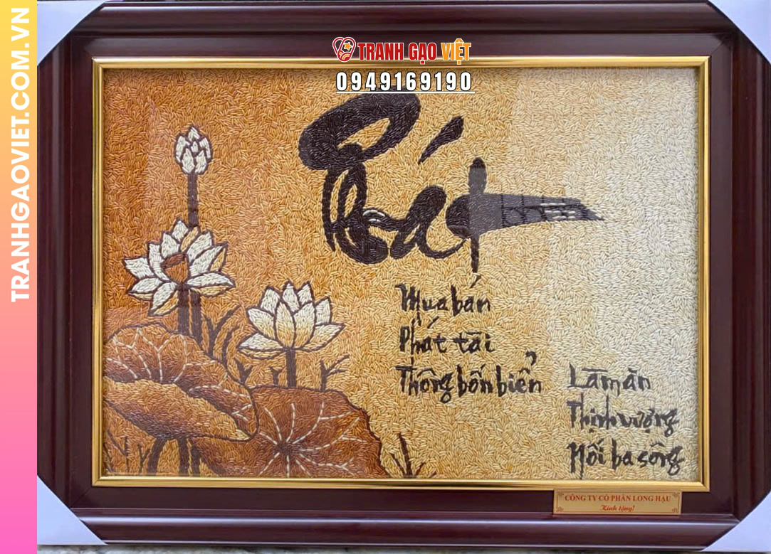 Tranh Gạo Thư Pháp Cầu Tài Lộc là gì