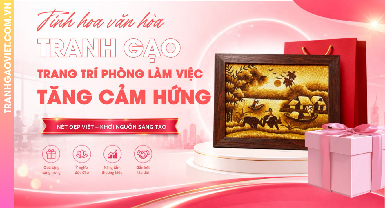 Tranh Gạo Trang Trí Phòng Làm Việc Giúp Tăng Cảm Hứng