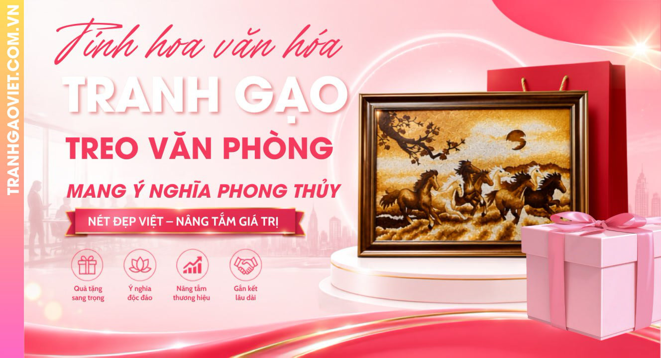 Tranh Gạo Treo Văn Phòng Mang Ý Nghĩa Phong Thủy