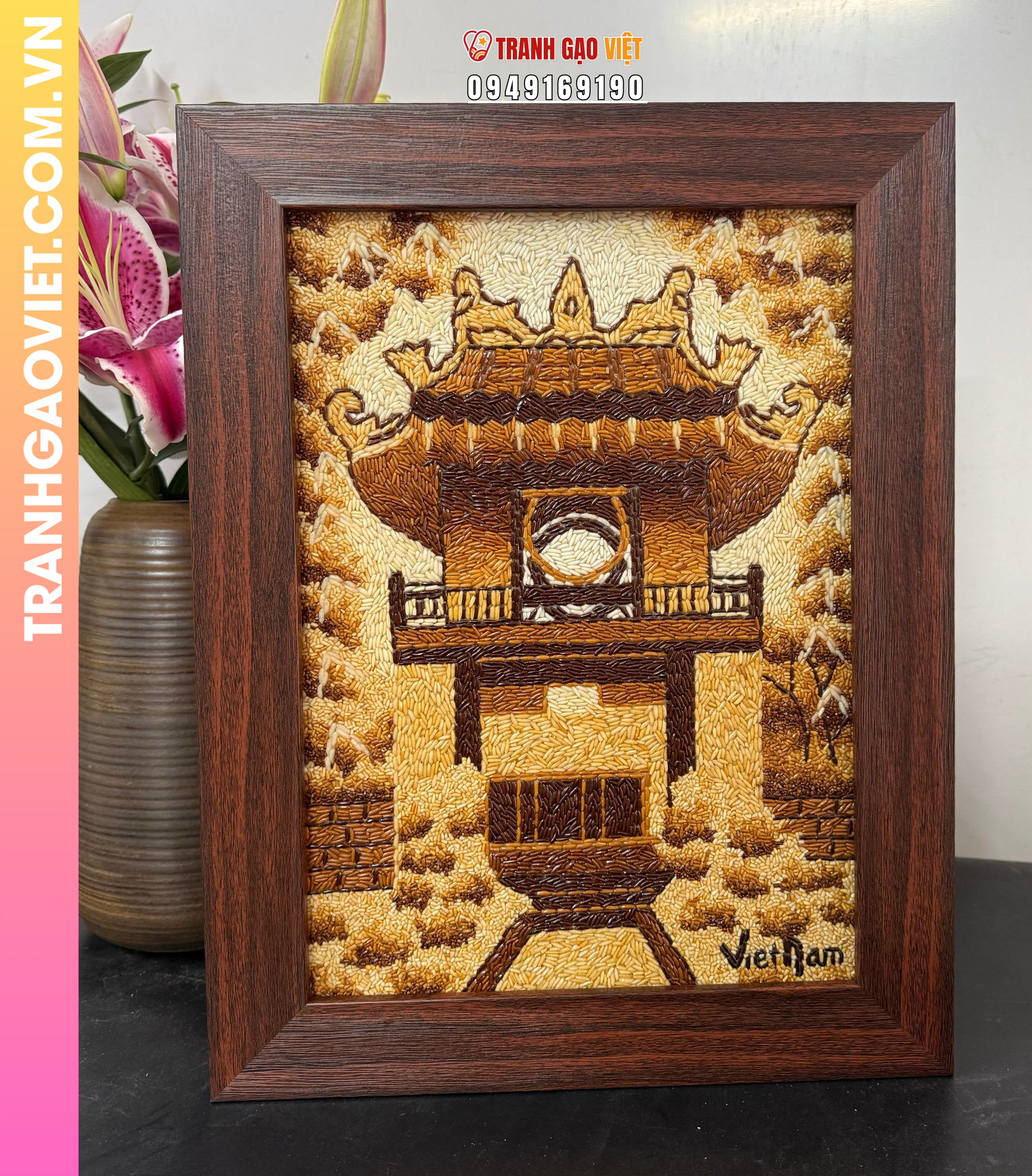 Tranh Gạo Văn Miếu Quốc Tử Giám 30x40 cm