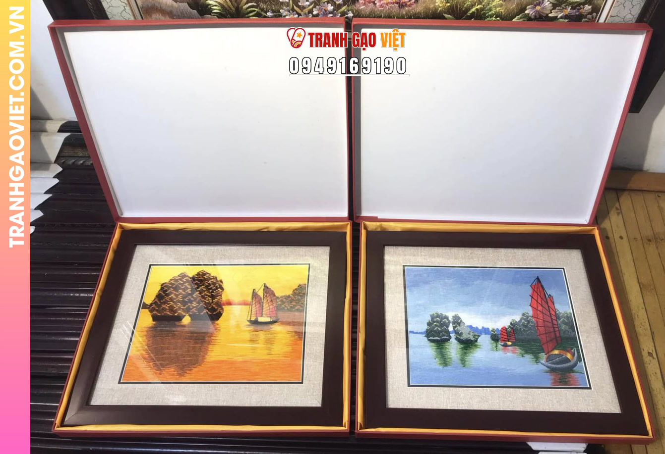 Tranh Thêu Tay độc bản Tặng Khách Hàng Cao Cấp