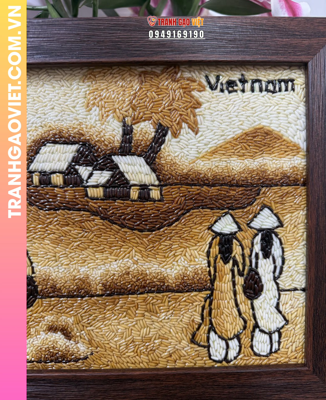 Ứng dụng Tranh Gạo Đồng Quê Việt Nam trong trang trí