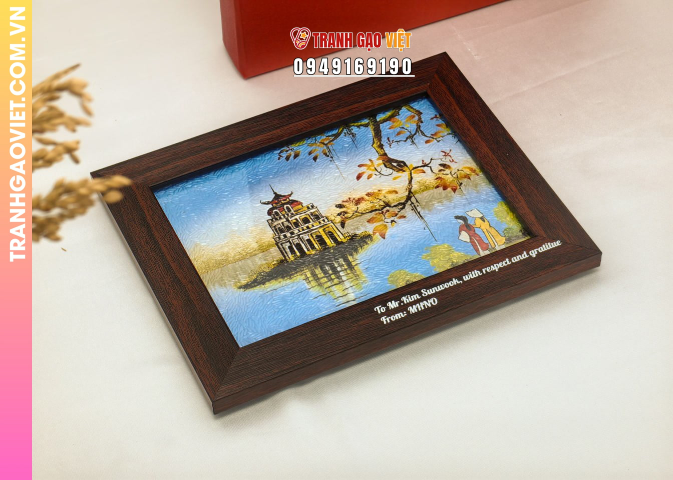 Ứng dụng Tranh Gạo Hồ Gươm làm quà tặng