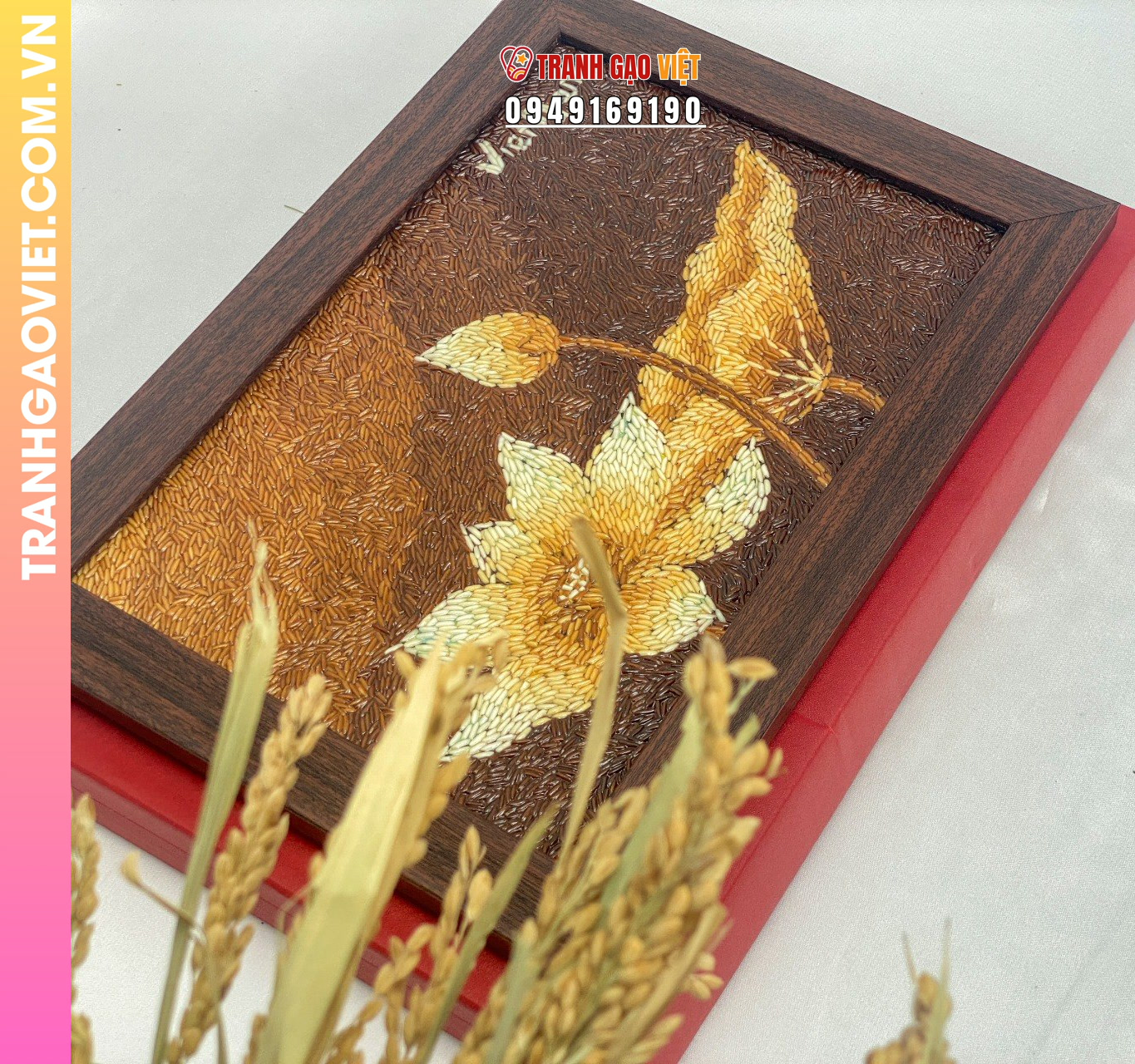 Ứng dụng Tranh Gạo Hoa Sen làm quà tặng