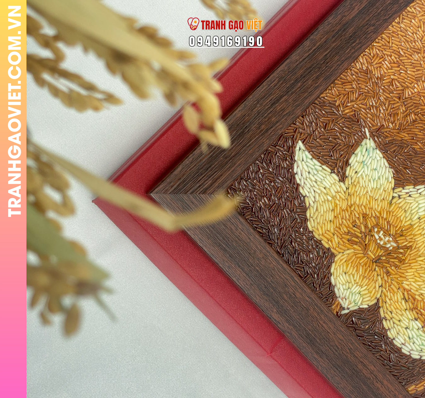 Ứng dụng Tranh Gạo Hoa Sen trong trang trí
