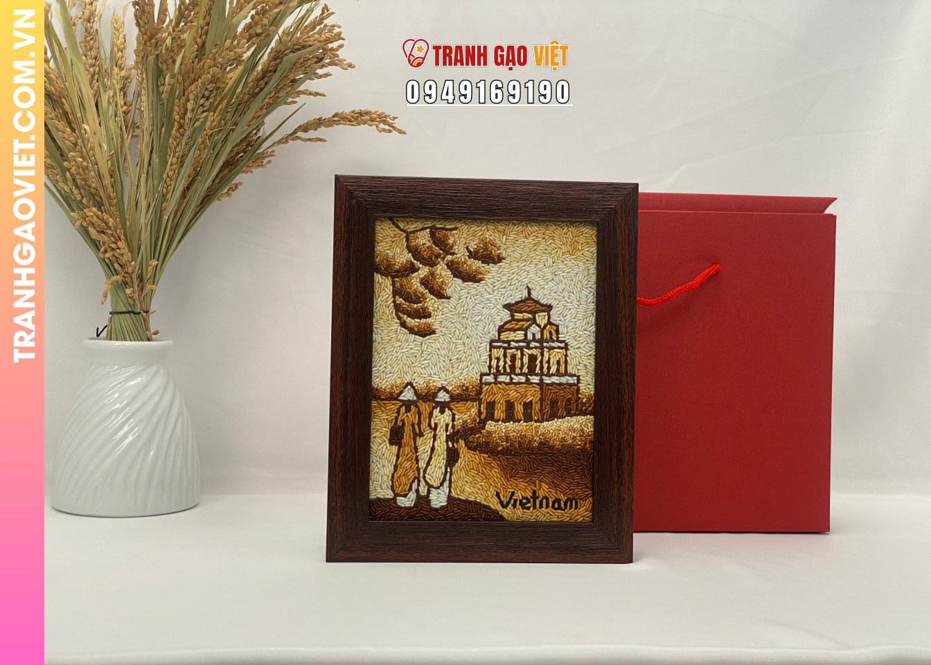 Ứng dụng Tranh Gạo Lưu Niệm như quà tặng