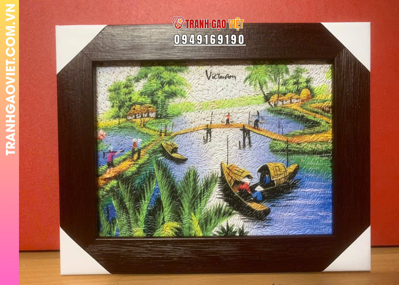 Ứng dụng Tranh Gạo Lưu Niệm trong quà tặng