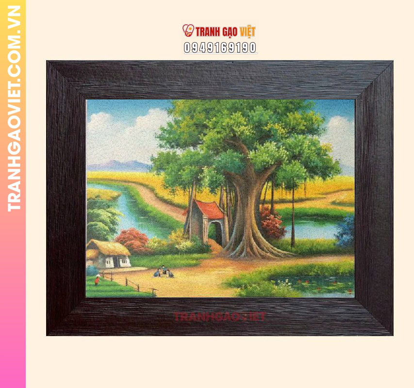 Ứng dụng Tranh Gạo Phong Cảnh Quê Hương trong trang trí