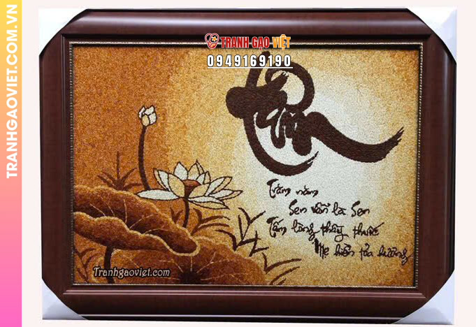 Ứng dụng Tranh Gạo Thư Pháp Giàu Ý Nghĩa trong trang trí