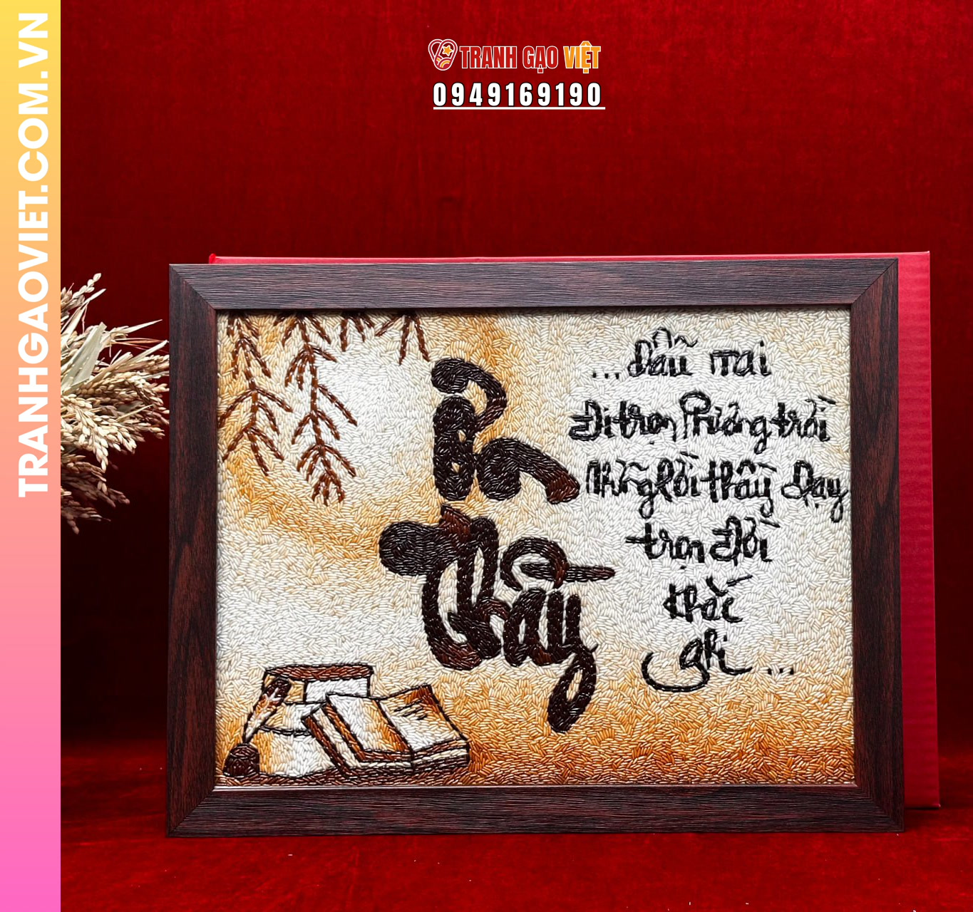 Ứng dụng Tranh Gạo Thư Pháp Sang Trọng làm quà tặng