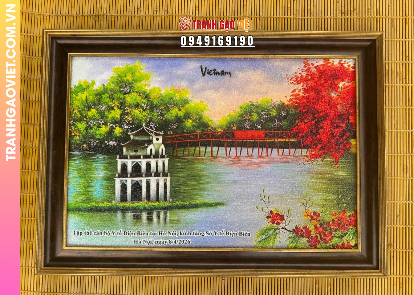 Ý Nghĩa Bức Tranh Tháp Rùa Hà Nội gửi tặng Sở Y Tế Điện Biên