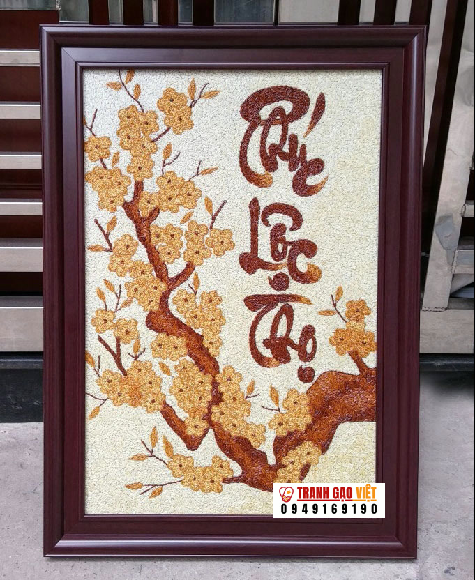 Tranh Phúc Lộc Thọ Hình ảnh Tranh Phúc Lộc Thọ - Ảnh thực tế sản phẩm Tranh Gạo