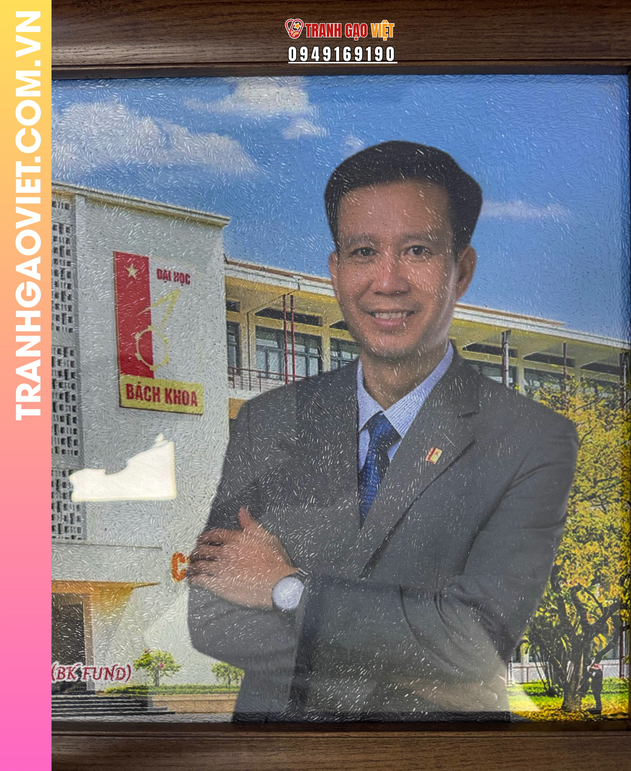 Tranh gạo Tặng Giáo Sư Tiến sỹ trường Đại Học Bách Khoa - Ảnh 2