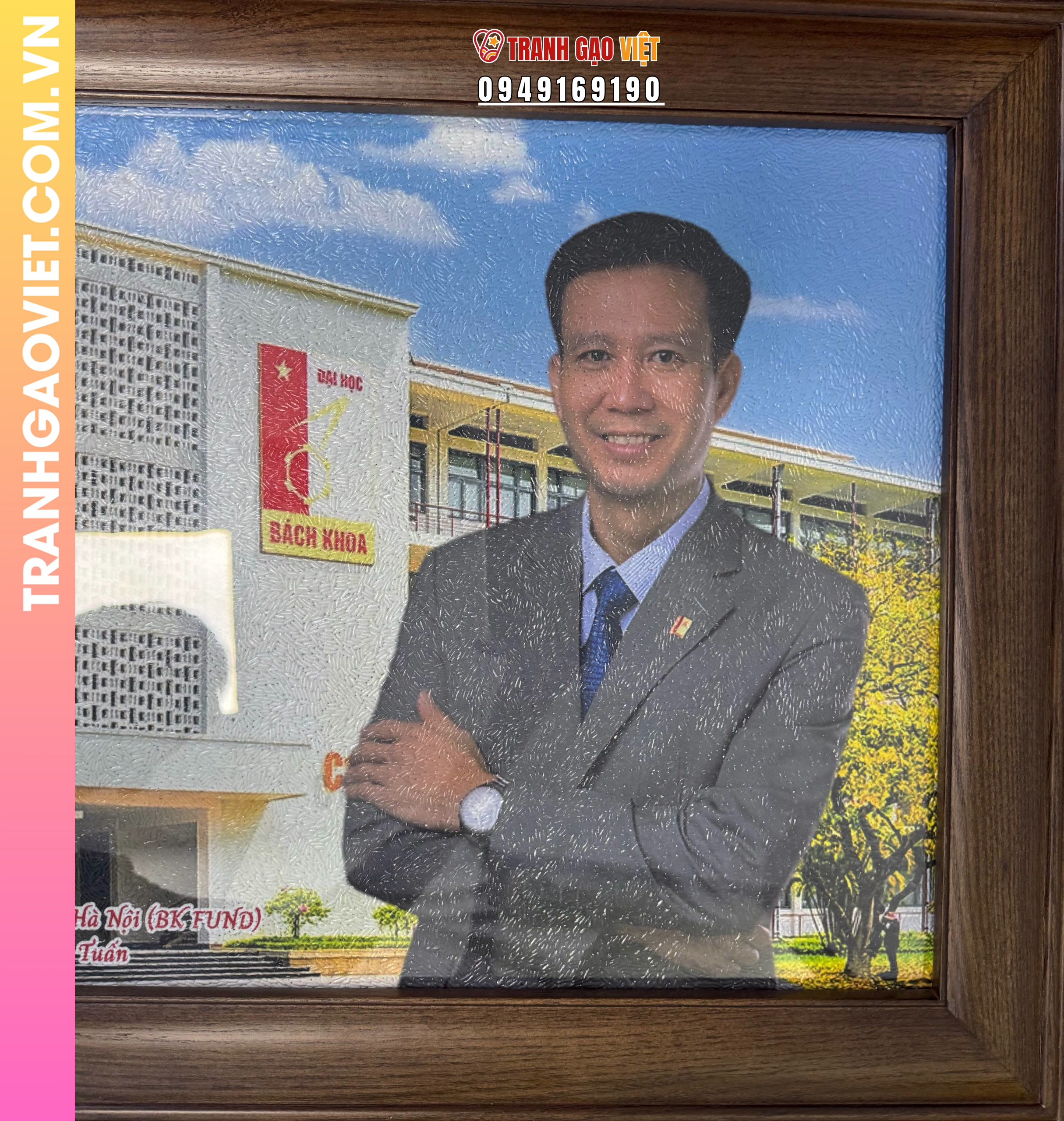 Tranh gạo Tặng Giáo Sư Tiến sỹ trường Đại Học Bách Khoa - Ảnh 5