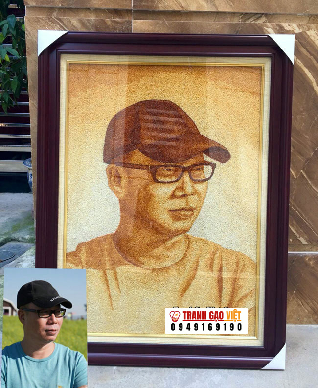 Tranh gạo chân dung Hình ảnh Tranh gạo chân dung - Ảnh thực tế sản phẩm Tranh Gạo