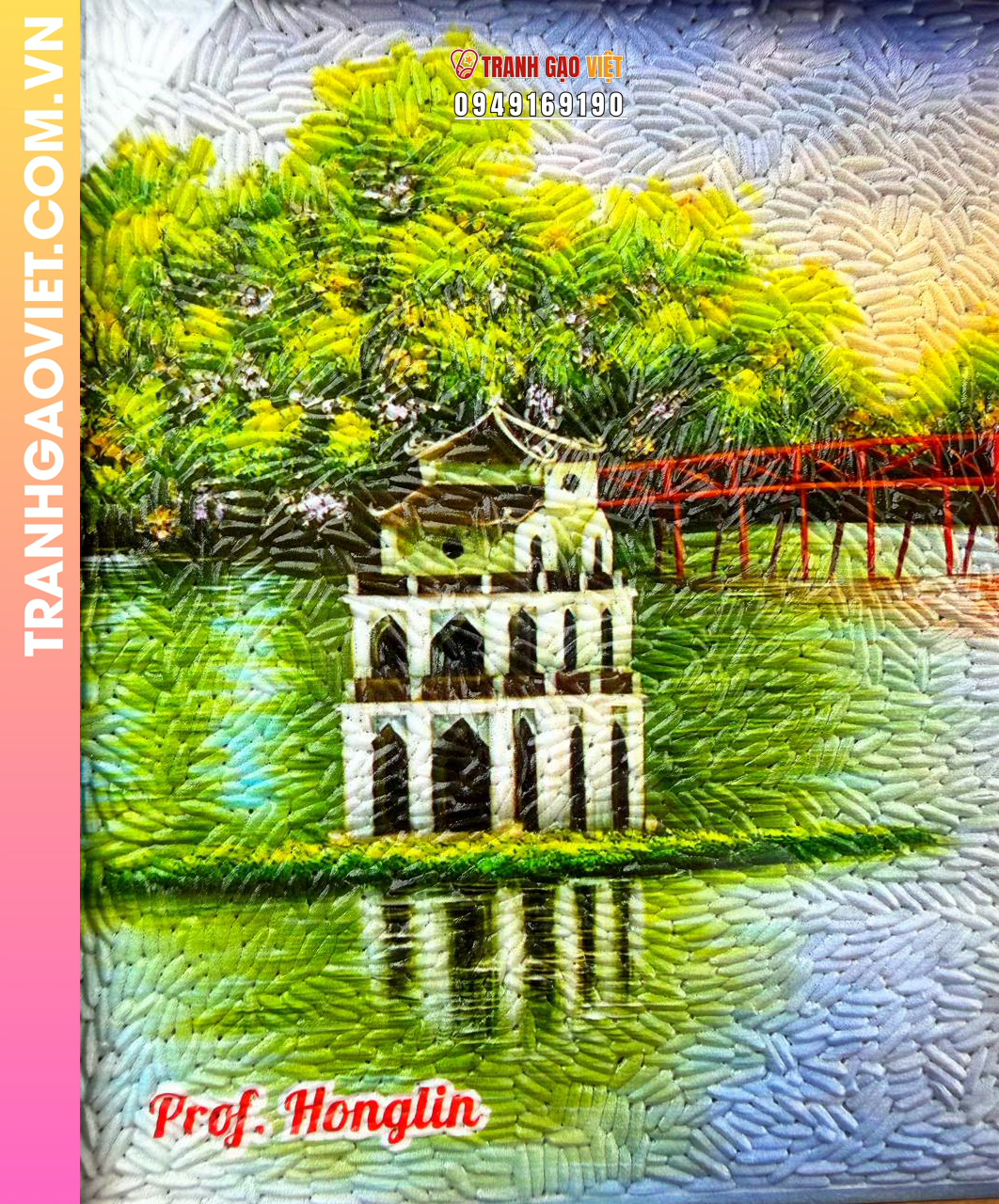 Tranh gạo màu Nét thu Hà Nội - Ảnh 2