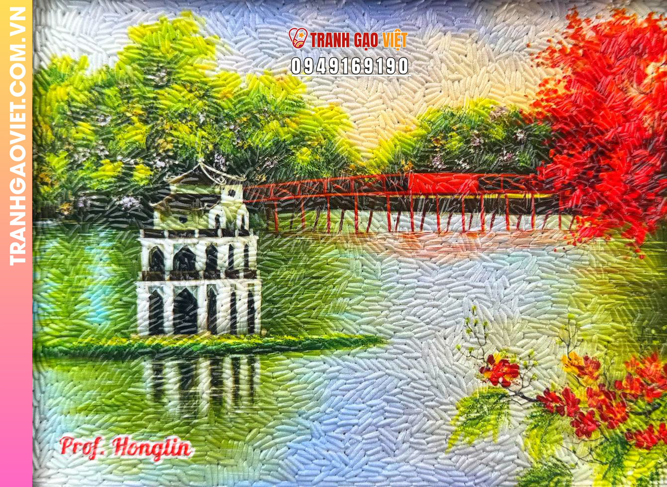 Tranh gạo màu Nét thu Hà Nội - Ảnh 4
