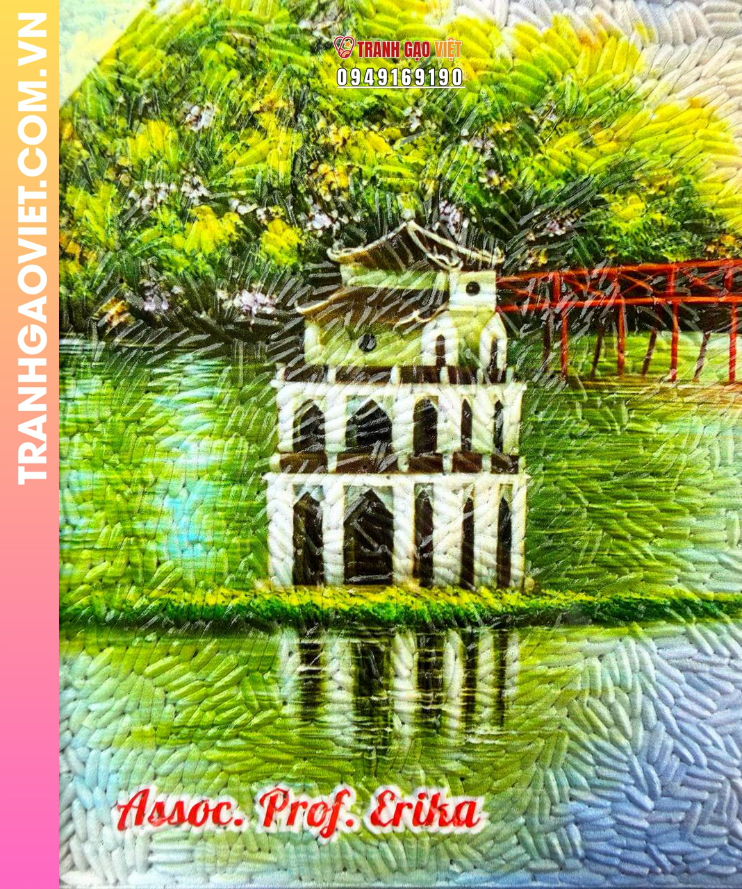 Tranh gạo màu Nét thu Hà Nội - Ảnh 2