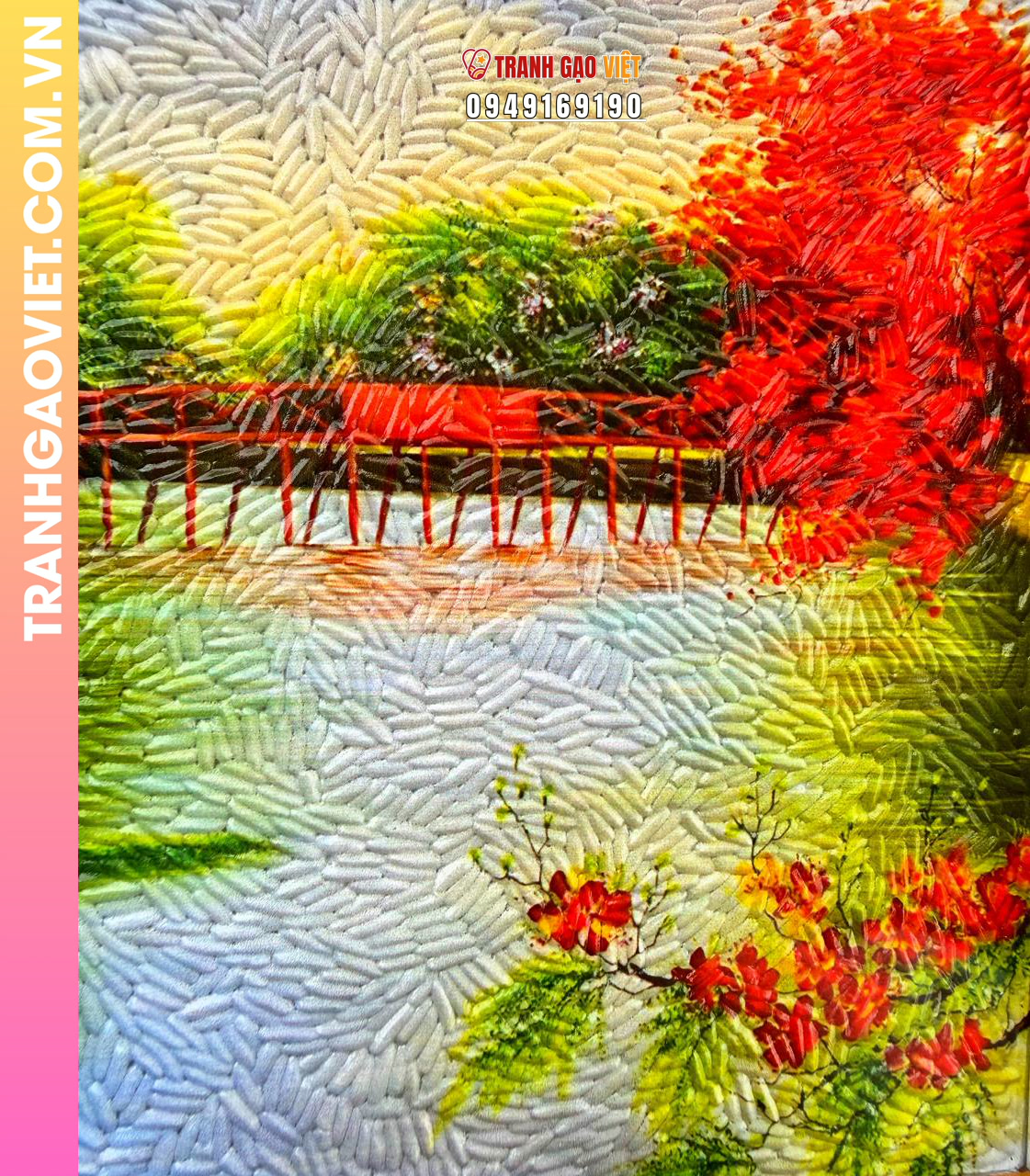 Tranh gạo màu Nét thu Hà Nội - Ảnh 4
