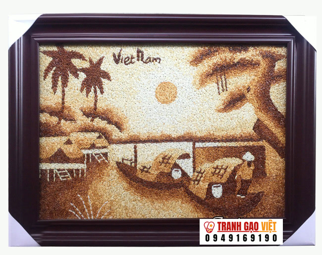 Tranh gạo phong cảnh TGPC106 Hình ảnh Tranh gạo phong cảnh TGPC106 - Ảnh thực tế sản phẩm Tranh Gạo