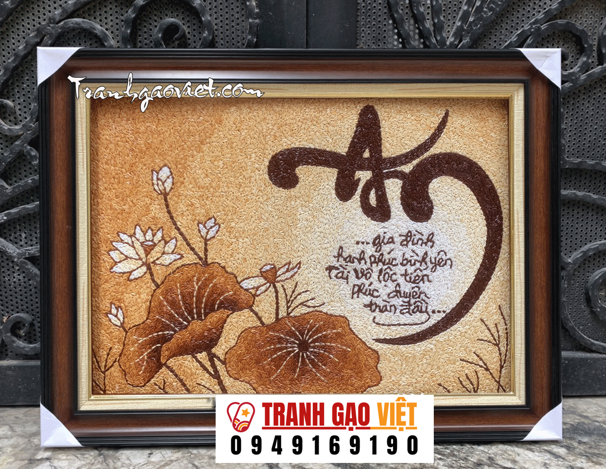 Tranh gạo chữ An Hình ảnh Tranh gạo chữ An - Ảnh thực tế sản phẩm Tranh Gạo