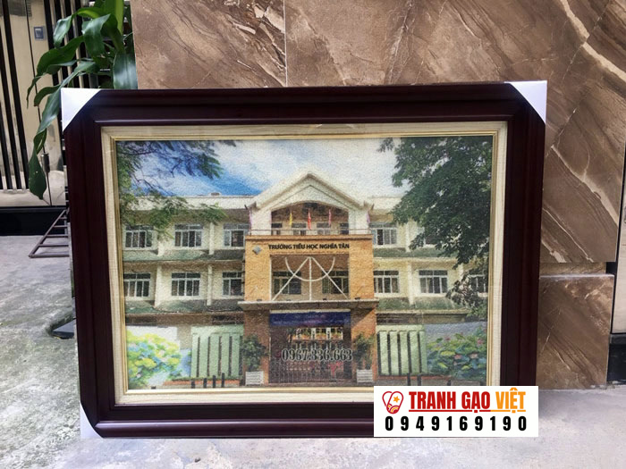 Quà tặng nhà trường Tranh trường tiểu học Nghĩa Tân Hình ảnh Quà tặng nhà trường Tranh trường tiểu học Nghĩa Tân - Ảnh thực tế sản phẩm Tranh Gạo