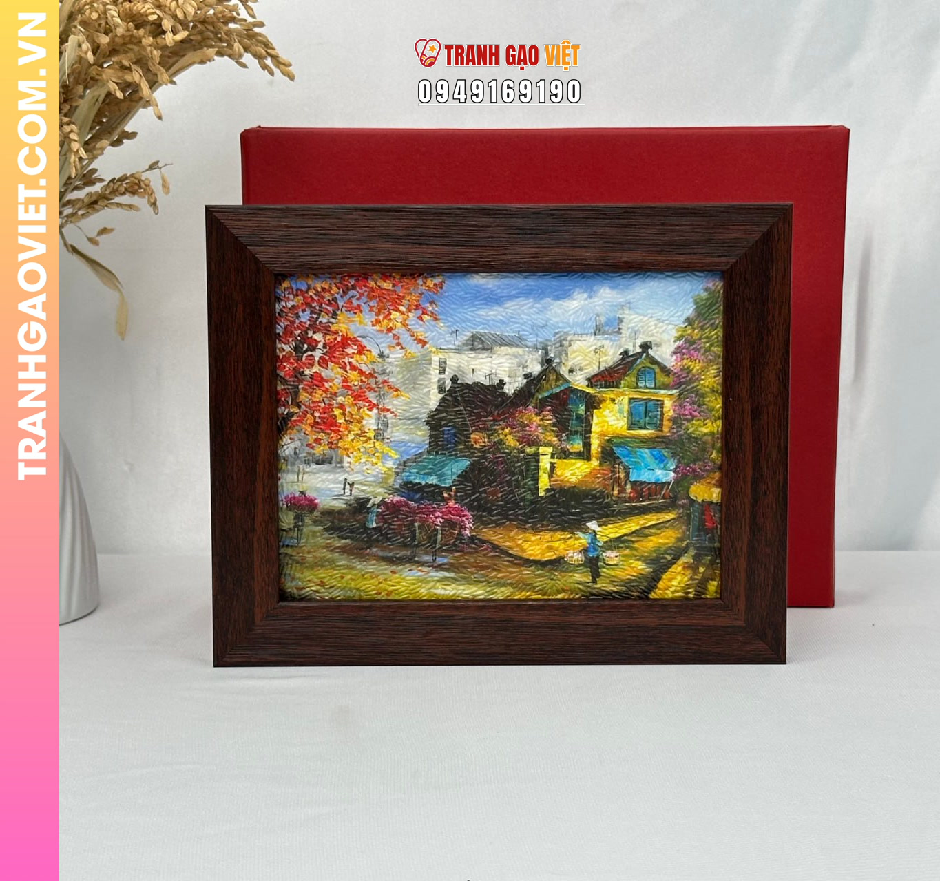 Tranh  gạo Cảnh Phố Hoa - Ảnh 3