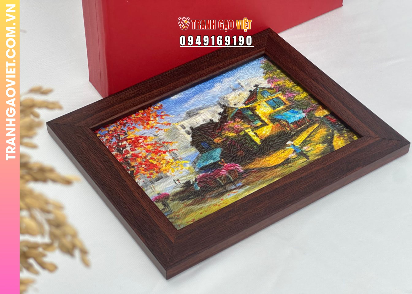Tranh  gạo Cảnh Phố Hoa - Ảnh 4