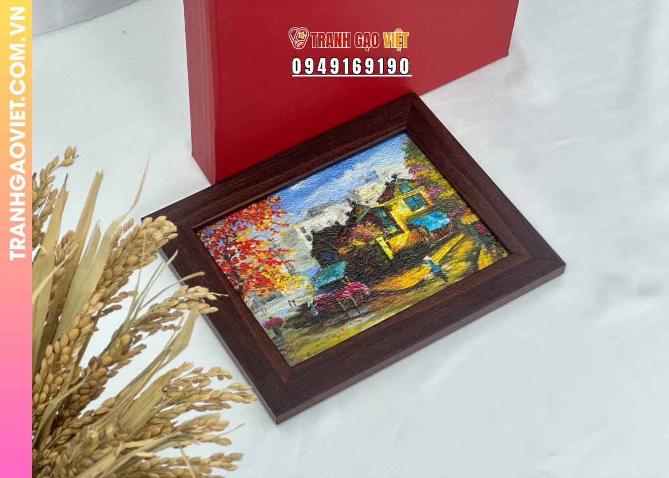 Tranh  gạo Cảnh Phố Hoa - Ảnh 5